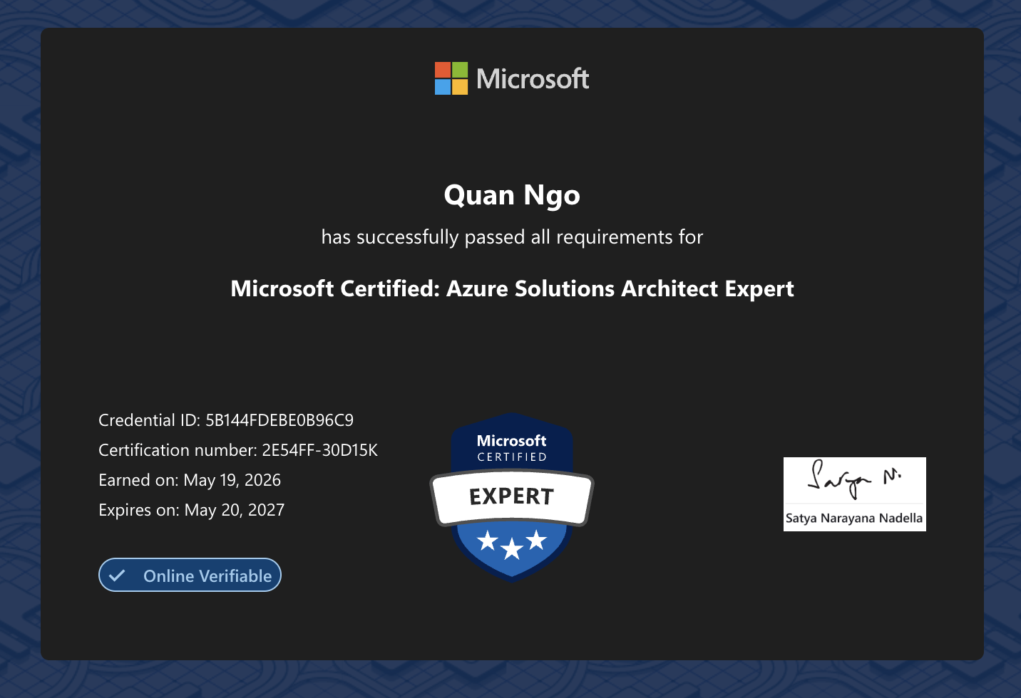 Microsoft Certified: Azure Solutions Architect Expert